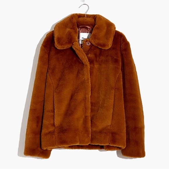 MADEWELL $228 faux fur snap front coat, S. - Picture 3 of 11